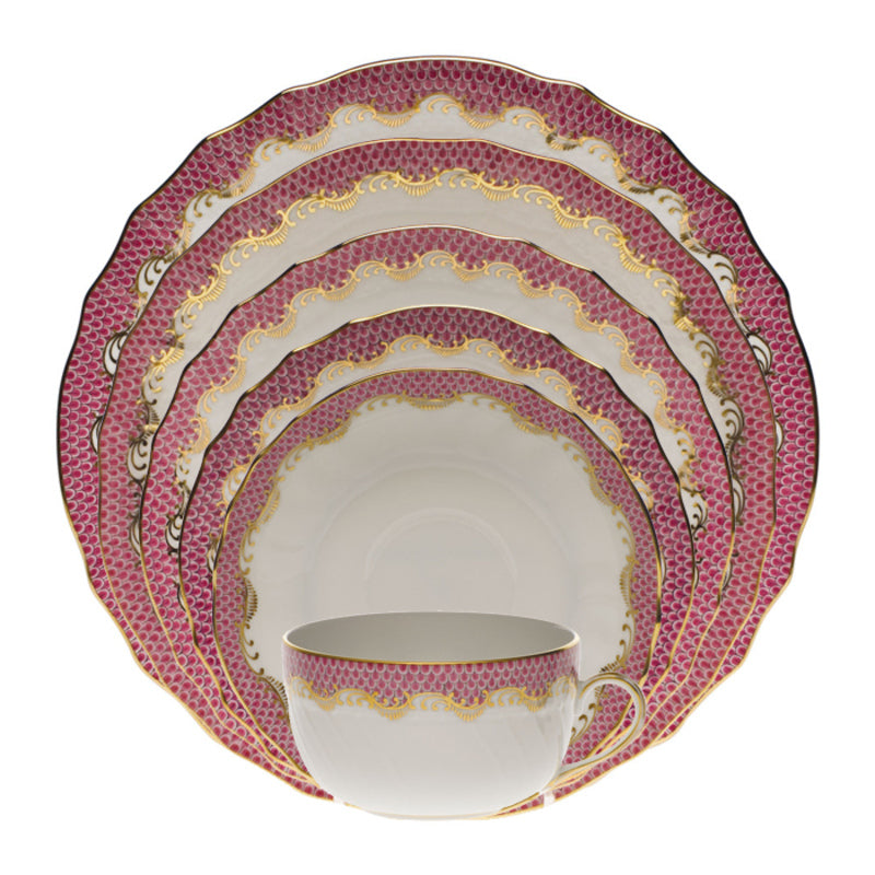 Herend Fishscale Salad Plate - Pink