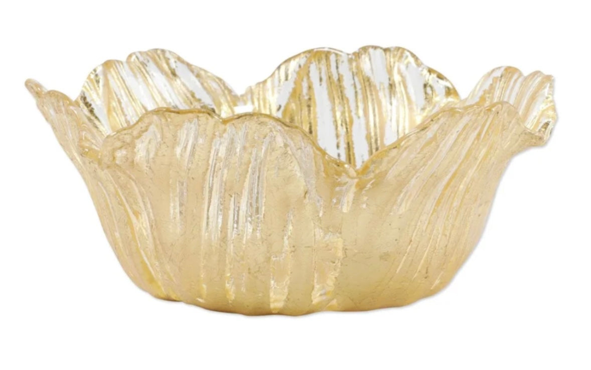 Vietri Rufolo Gold Flower Bowl