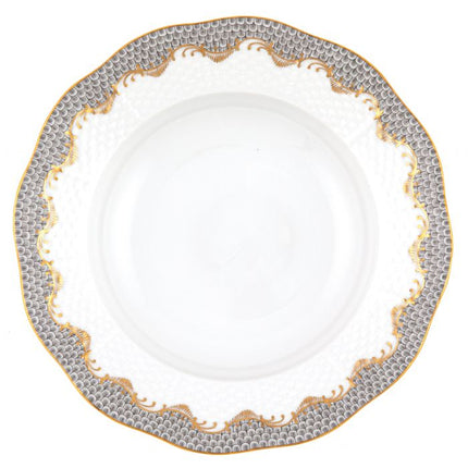 Herend Fishscale Rim Soup Plate - Gray