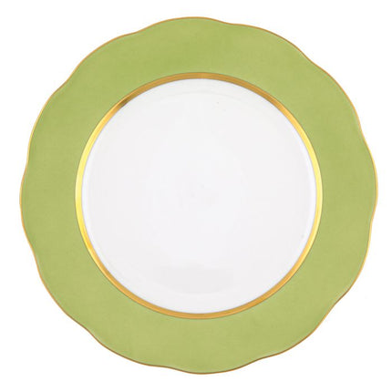 Herend Silk Ribbon Service Plate - Olive