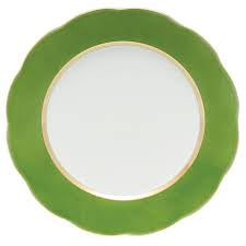 Herend Silk Ribbon Service Plate - Fern