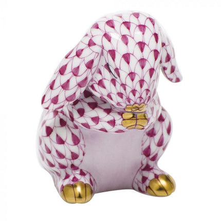 Herend Decorative Praying Bunny - Raspberry