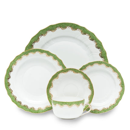 Herend Fishscale Dessert Plate - Evergreen