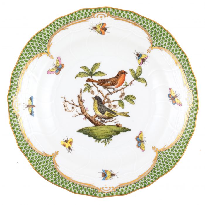 Herend Rothschild Bird Green Dessert Plate - #3