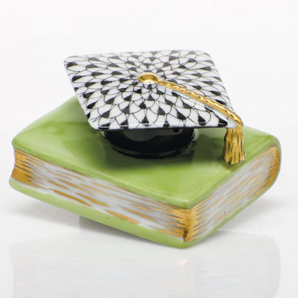 Herend Decorative Graduation Cap - Key Lime/Black