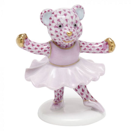 Herend Decorative Ballerina Bear - Raspberry