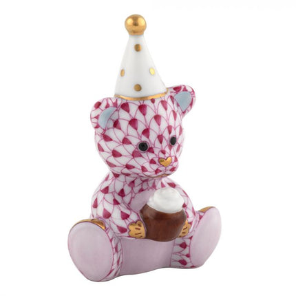 Herend Decorative Birthday Bear - Raspberry