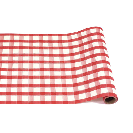 Hester & Cook Red Painted Check Table Runner