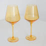 Estelle Colored Wine Glasses- Yellow