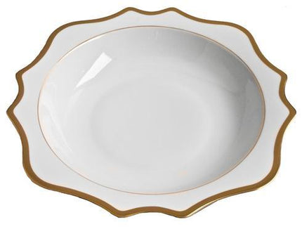 Antique White with Gold Salad Serving Bowl by Anna Weatherley