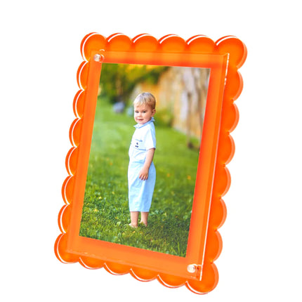 Tara Wilson Designs Acrylic Beveled Scallop Frame - Orange