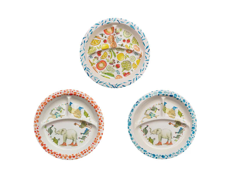 Relish Fruit & Veggie Baby Divided Plate - White Melamine