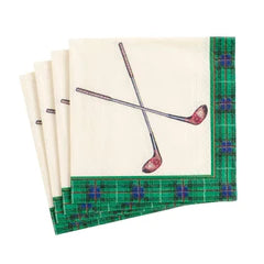 Caspari Poiret Golfing Ivory Paper Cocktail Napkins