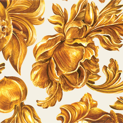 Hester & Cook Gold Flora Paper Cocktail Napkins