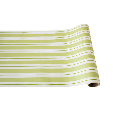 Hester & Cook Green Awning Stripe Paper Table Runner