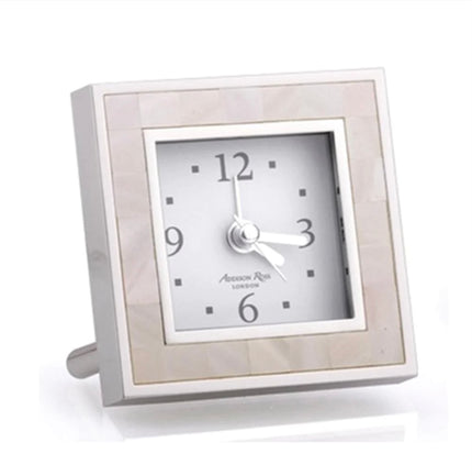 Addison Ross Mother of Pearl Silver Alarm Clock