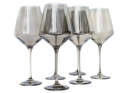 Estelle Colored Wine Glasses- Gray Smoke