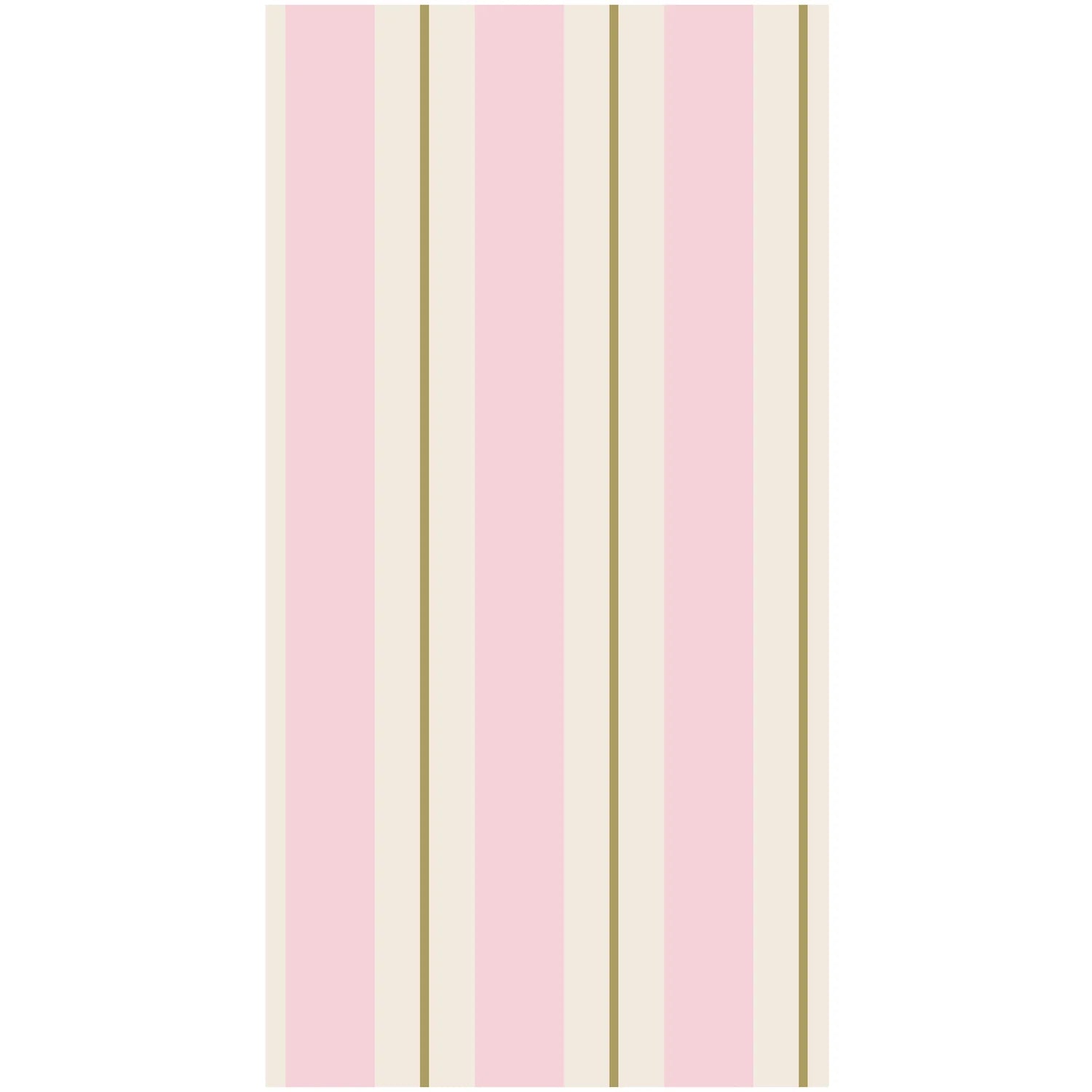 Hester & Cook Pink & Gold Awning Stripe Paper Guest Napkins