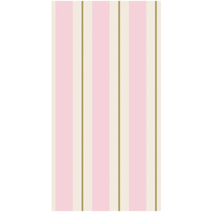 Hester & Cook Pink & Gold Awning Stripe Paper Guest Napkins