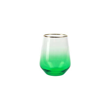 Vietri Emerald Stemless Wine Glass