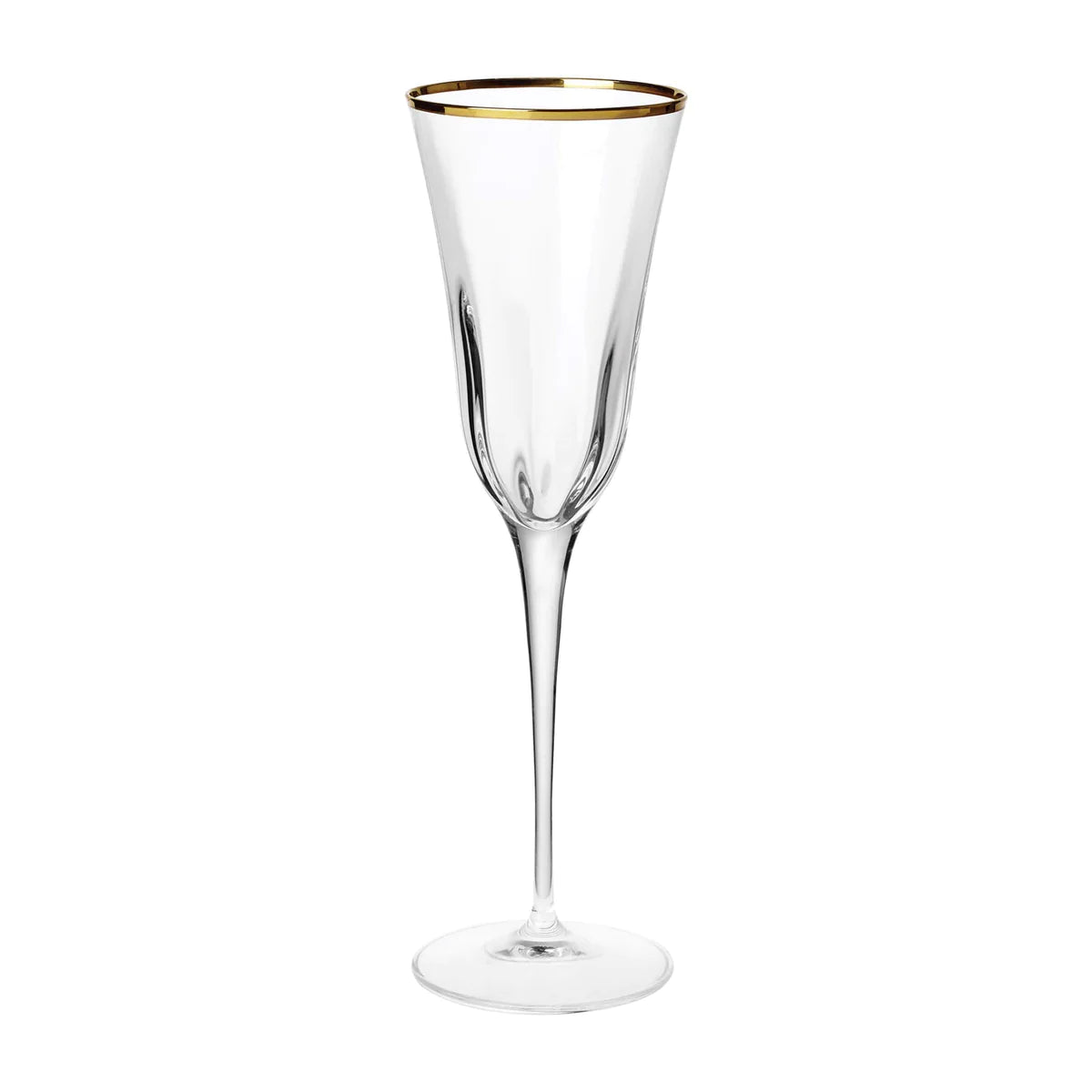 Vietri Optical Gold Champagne Glass