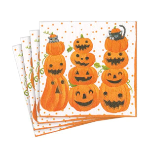 Caspari Jack O’ Lanterns Cocktail Napkins