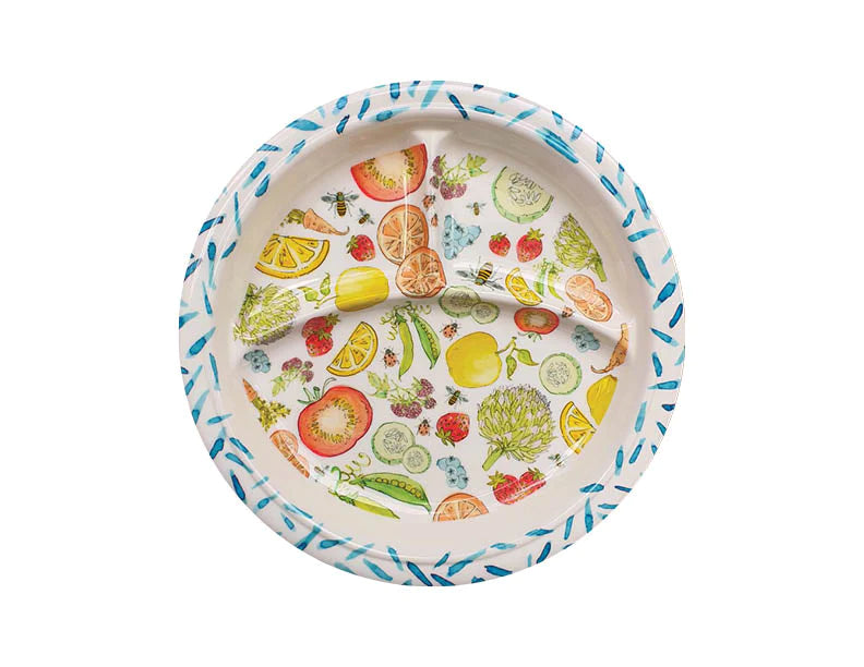 Relish Fruit & Veggie Baby Divided Plate - White Melamine