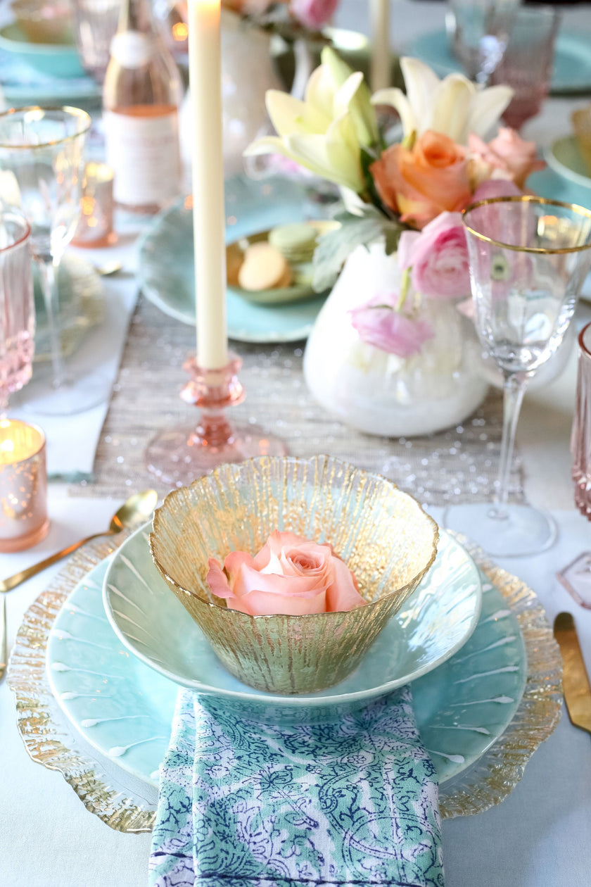 Vietri Optical Gold Wine Glass